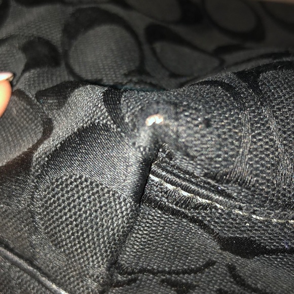 Black Signature Coach Bag with Blue Lining - Picture 5 of 6